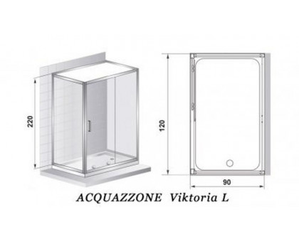 Душевая кабина Acquazzone Viktoria 120SL-L 120х90 см левосторонняя