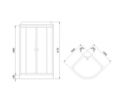 Душевая кабина Royal Bath RB 100HK6-WT-CH 100х100 см, с прозрачными стеклами