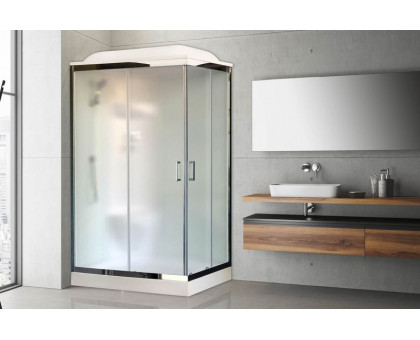 Душевая кабина Royal Bath RB 8120HP6-WC-CH 120х80 см, с матовыми стеклами, левосторонняя