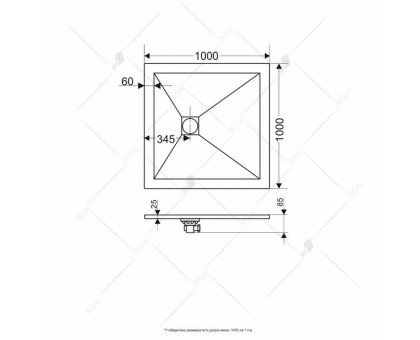 Душевой поддон RGW ST-W 100x100 см, квадратный, белый