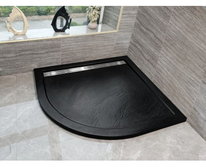 Душевой поддон WeltWasser WW TRR  90 STONE-BL 90х90 см черный с сифоном