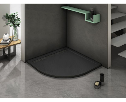 Душевой поддон WeltWasser WW TRR  90 STONE-BL 90х90 см черный с сифоном