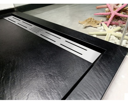 Душевой поддон WeltWasser WW TRS 14090 STONE-BL 140х90 см черный с сифоном