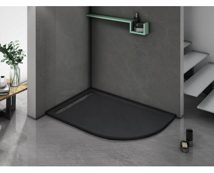 Душевой поддон WeltWasser WW TRR 12080 STONE-BL L 120х80 см черный с сифоном