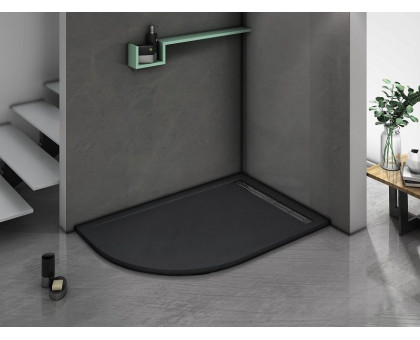 Душевой поддон WeltWasser WW TRR 12080 STONE-BL R 120х80 см черный с сифоном
