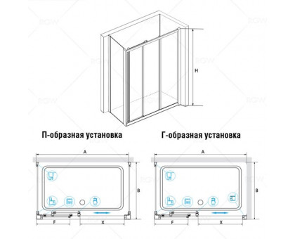 Душевой уголок RGW CL-40 (CL-11 + Z-050-1) 80x70, прозрачное стекло