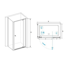 Душевой уголок RGW PA-44 (PA-02 + Z-12 + A-11) 100x70, прозрачное стекло