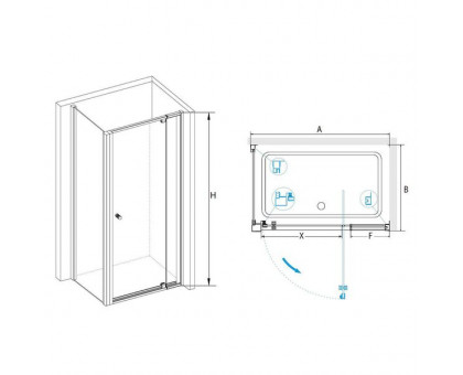 Душевой уголок RGW PA-44B (PA-02B + Z-050-1B) 120x80, прозрачное стекло