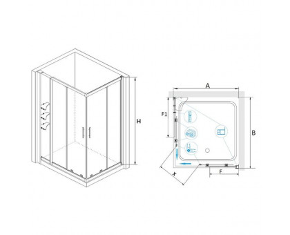 Душевой уголок RGW HO-43 (HO-31 + Z-42) 90x120, прозрачное стекло