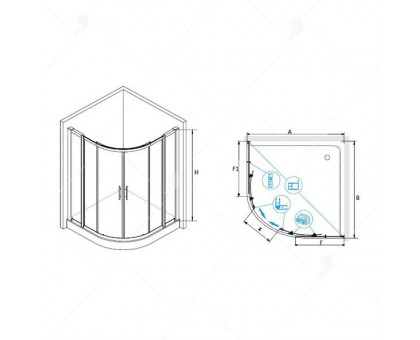 Душевой уголок RGW HO-512 (HO-51 + 2Z-42) 130x130, прозрачное стекло