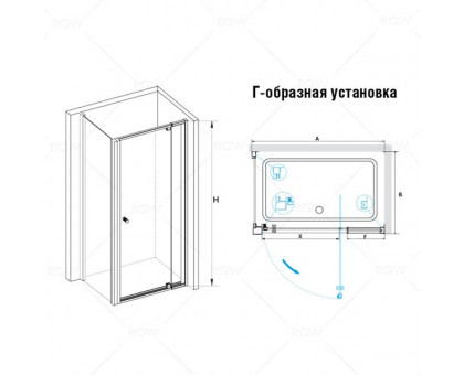 Душевой уголок RGW PA-32 (PA-02 + Z-050-1) 90x90, прозрачное стекло