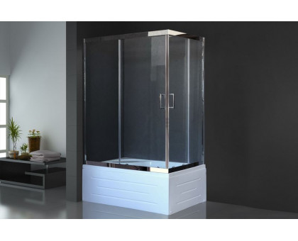 Душевой уголок Royal Bath RB 8100BP-T-CH 100х80 см, с прозрачными стеклами, левосторонний