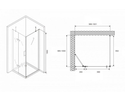 Душевой уголок ABBER Zart AG08100-S101