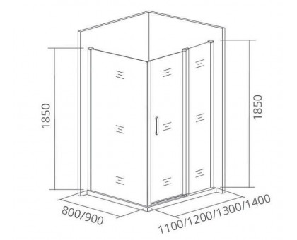 Душевое ограждение (боковая часть) Good Door LATTE SP-90 -C-WE 90 см