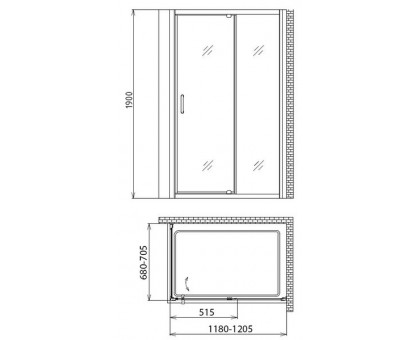 Душевой уголок Gemy Sunny Bay S28191B-A70 120х70 см