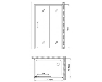 Душевой уголок Gemy Victoria S30191F-A100 160х100 см