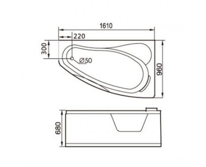 Акриловая ванна Gemy G9046 K R