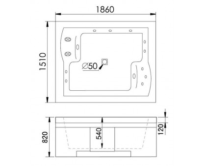 Акриловая ванна Gemy G9052 II B R