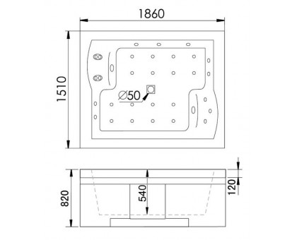 Акриловая ванна Gemy G9052 II K L