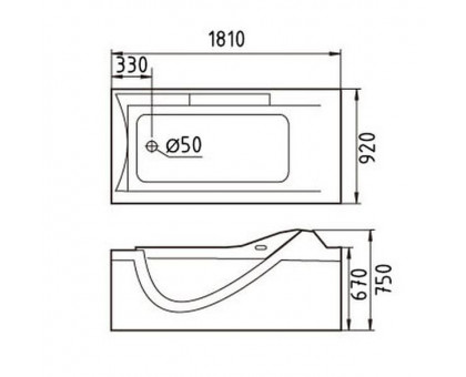 Акриловая ванна Gemy G9055 O L