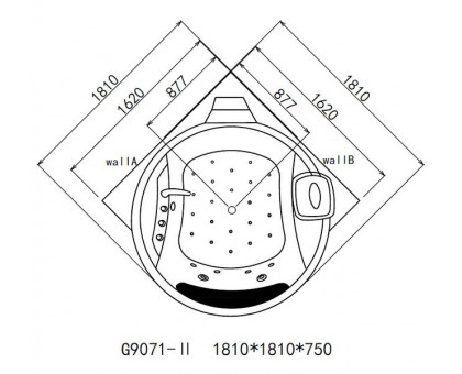 Акриловая ванна Gemy G9071 II K