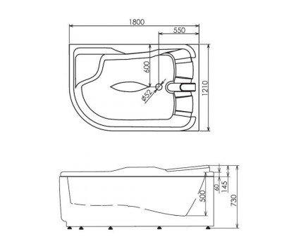 Акриловая ванна Gemy G9083 B R